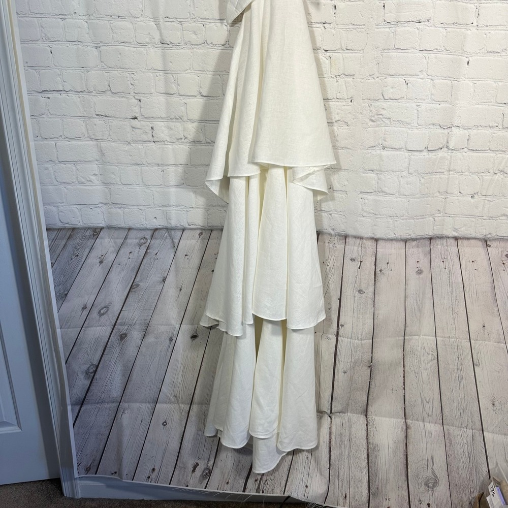 FARM Rio Off-White Flower Maxi Dress Cutout Tiered 309145 XXS New - Picture 4 of 15